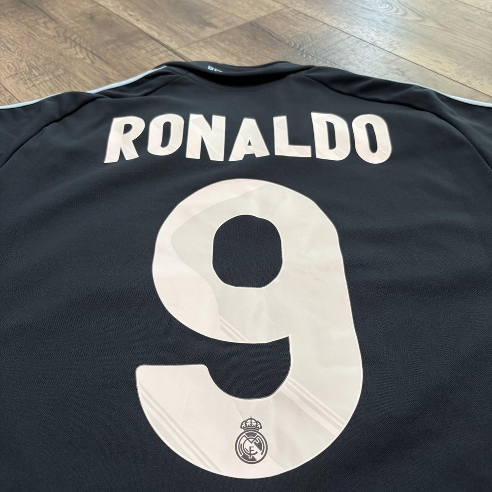 Real Madrid 09/10 Soccer Jersey Mens XL Adidas Ronaldo 9 Bwin ClimaCool LFP - Picture 11 of 12